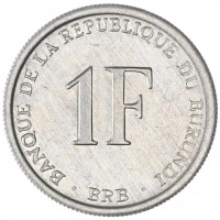 Монета Бурунди 1 франк 2003