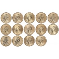 Набор США 1 доллар Сакагавея (14 монет)