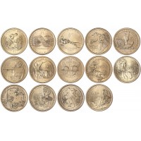 Набор США 1 доллар Сакагавея (14 монет)