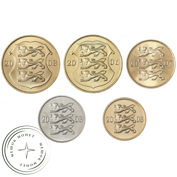 Эстония набор разменных монет 2006-2008