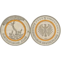Монета Германия 5 евро 2018 Субтропическая зона