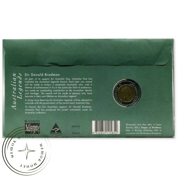 Австралия 5 долларов 1997 сэр Дональд Брэдмен — 937046496