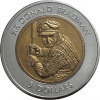 Австралия 5 долларов 1997 сэр Дональд Брэдмен