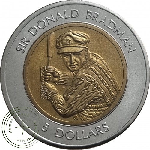 Австралия 5 долларов 1997 сэр Дональд Брэдмен — 937046496