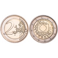 Монета Бельгия 2 евро 2015 30 лет Флагу Европы