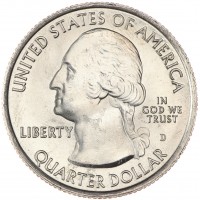 США 25 центов 2010 Йеллоустонский национальный парк