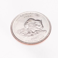 Монета США 25 центов 2005 Канзас