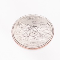 Монета США 25 центов 2002 Миссисипи