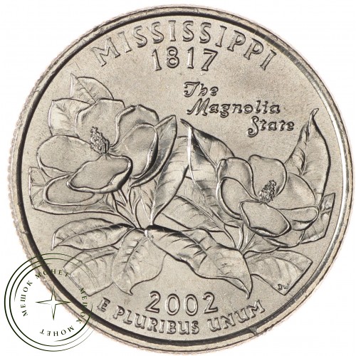 США 25 центов 2002 Миссисипи — 21720018