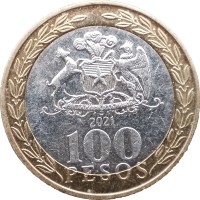 Монета Чили 100 песо 2021