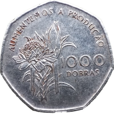 Монета Сан-Томе и Принсипи 1000 добр 1997