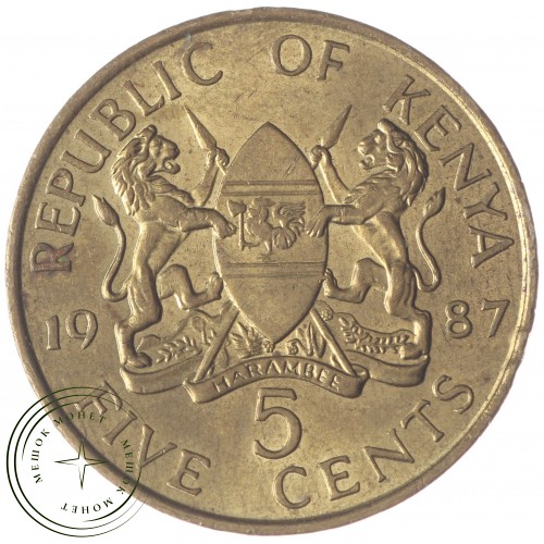 Кения 5 центов 1987 — 30674161