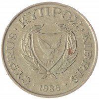 Монета Кипр 10 центов 1985