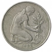Монета Германия 50 пфеннигов 1982