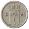 Норвегия 25 эре 1953
