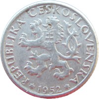 Монета Чехословакия 1 крона 1952