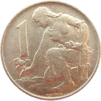 Монета Чехословакия 1 крона 1991