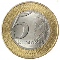 Монета Ангола 5 кванза 2012