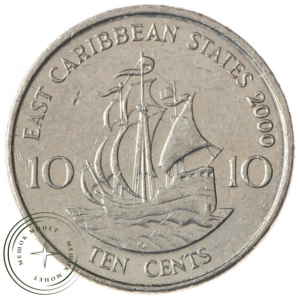 Карибы 10 центов 2000