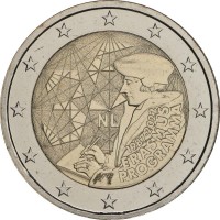 Монета Нидерланды 2 евро 2022 Эразмус