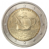 Монета Португалия 2 евро 2011 500 лет со дня рождения Фернана Мендеса Пинто