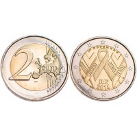 Монета Франция 2 евро 2014 Всемирный день борьбы со СПИДом