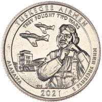США 25 центов 2021 Памятник авиаторам Таскиги