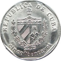 Монета Куба 5 сентаво 2017