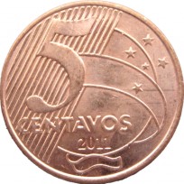 Монета Бразилия 5 сентаво 2011