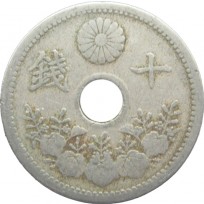 Монета Япония 10 сен 1920