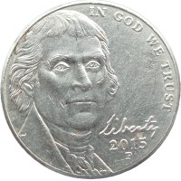 Монета США 5 центов 2015 P