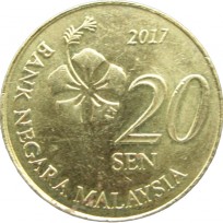 Монета Малайзия 20 сен 2017