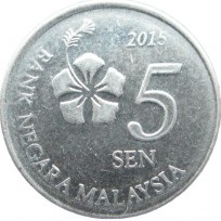 Монета Малайзия 5 сен 2015