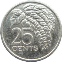 Монета Тринидад и Тобаго 25 центов 2008