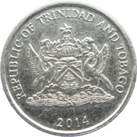 Монета Тринидад и Тобаго 25 центов 2014