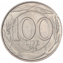 Монета Италия 100 лир 1994