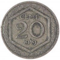 Монета Италия 20 чентезимо 1919