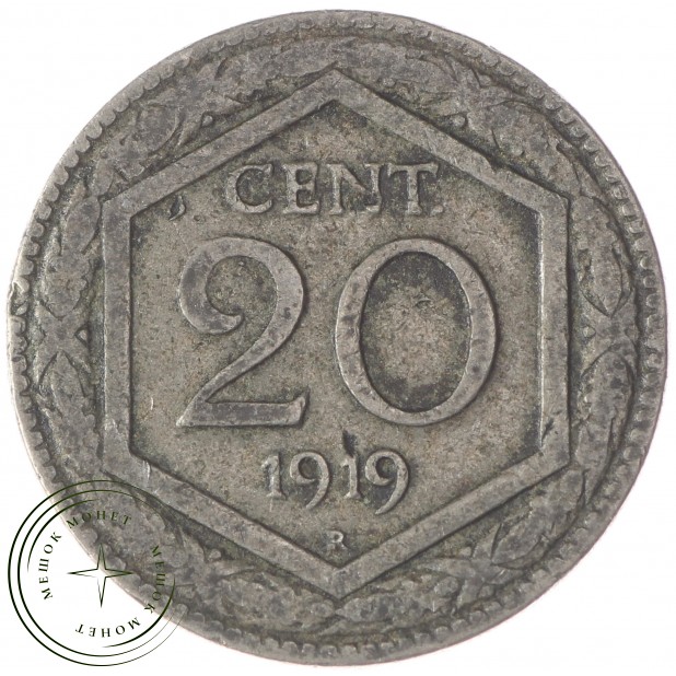 Италия 20 чентезимо 1919