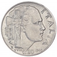 Монета Италия 20 чентезимо 1940