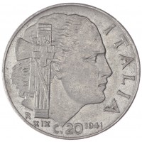 Италия 20 чентезимо 1941