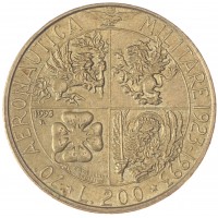 Монета Италия 200 лир 1993