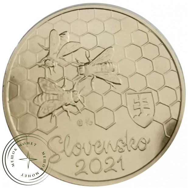 Словакия 5 евро 2021 Медоносная пчела - 937030572