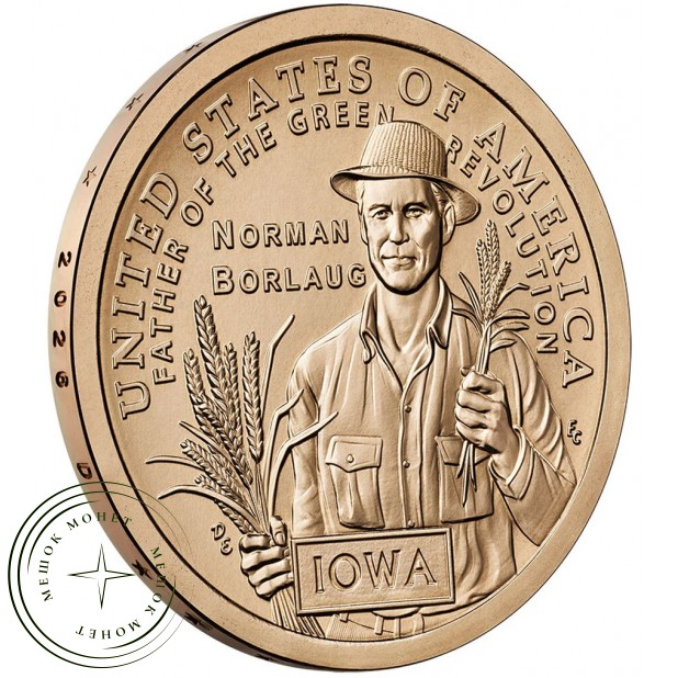 США 1 доллар 2026 Норман Борлоуг Айова