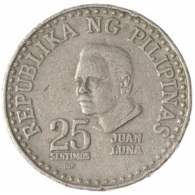 Монета Филиппины 25 сентим 1980