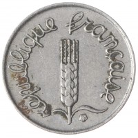 Монета Франция 1 сентим 1966