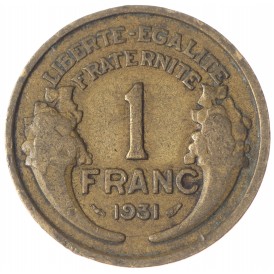 Монета Франция 1 франк 1931
