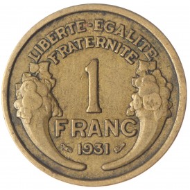 Монета Франция 1 франк 1931
