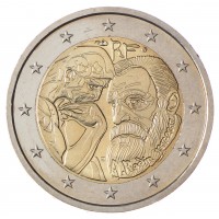 Монета Франция 2 евро 2017 100 лет со дня смерти Огюста Родена