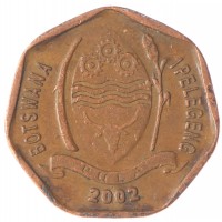 Монета Ботсвана 5 тебе 2002