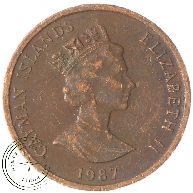 Каймановы острова 1 цент 1987
